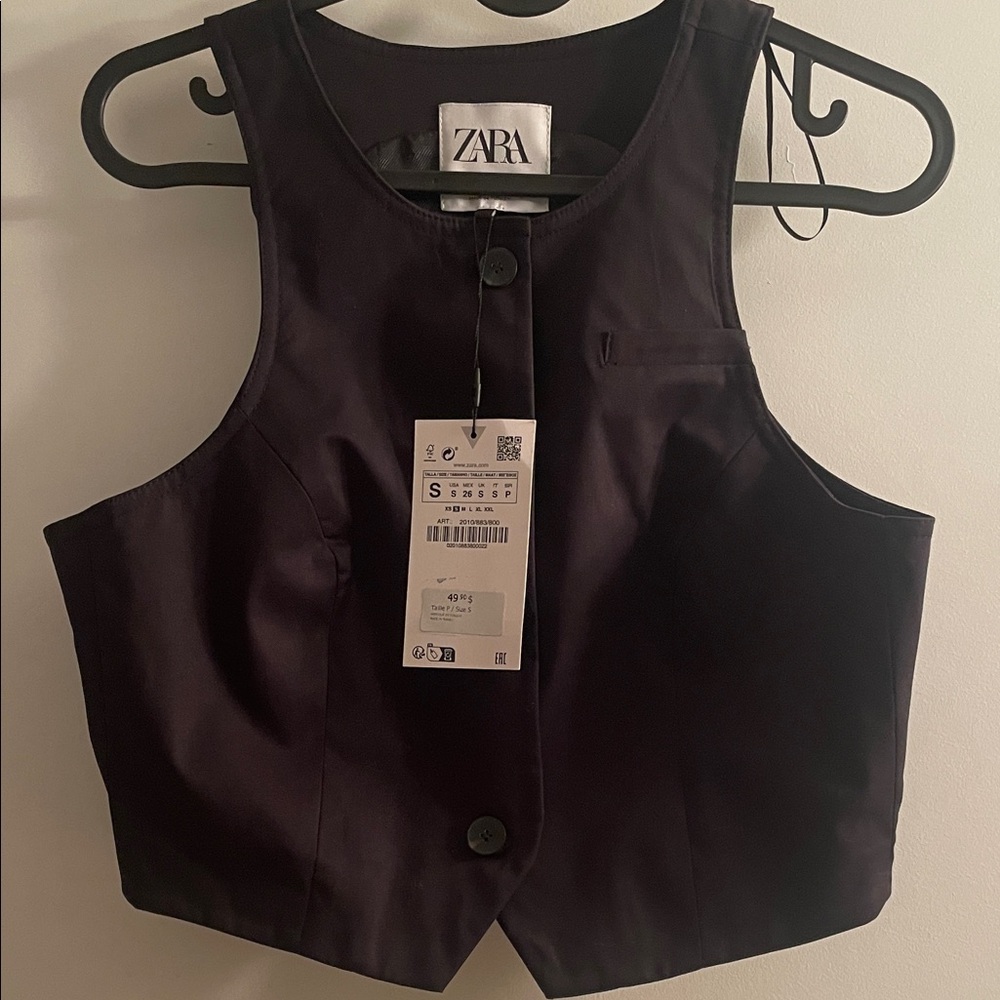 Zara Dark Charcoal Sleeveless Vest